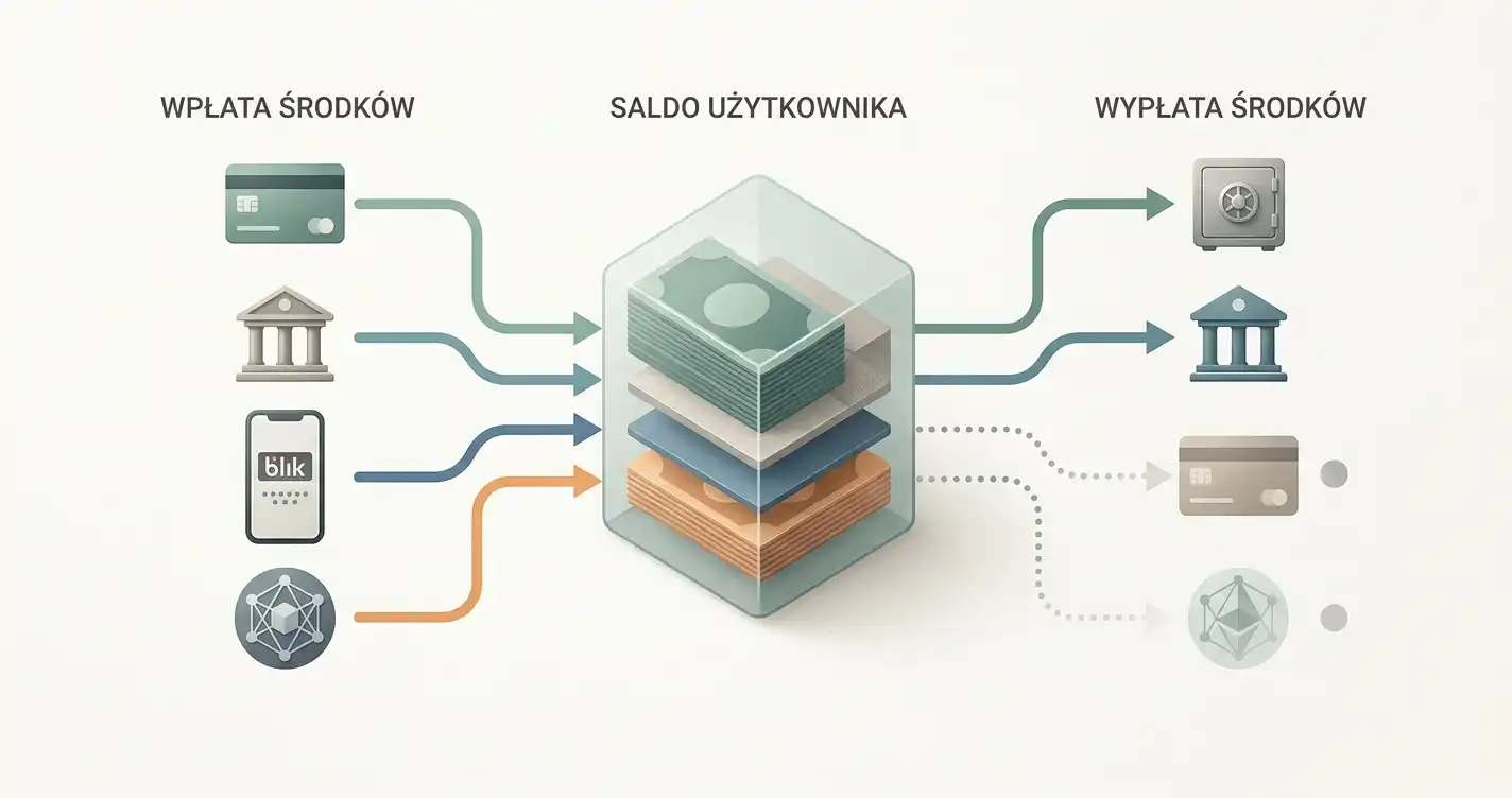 Schemat płatności Mostbet z kartą, przelewem, BLIK i kryptowalutą
