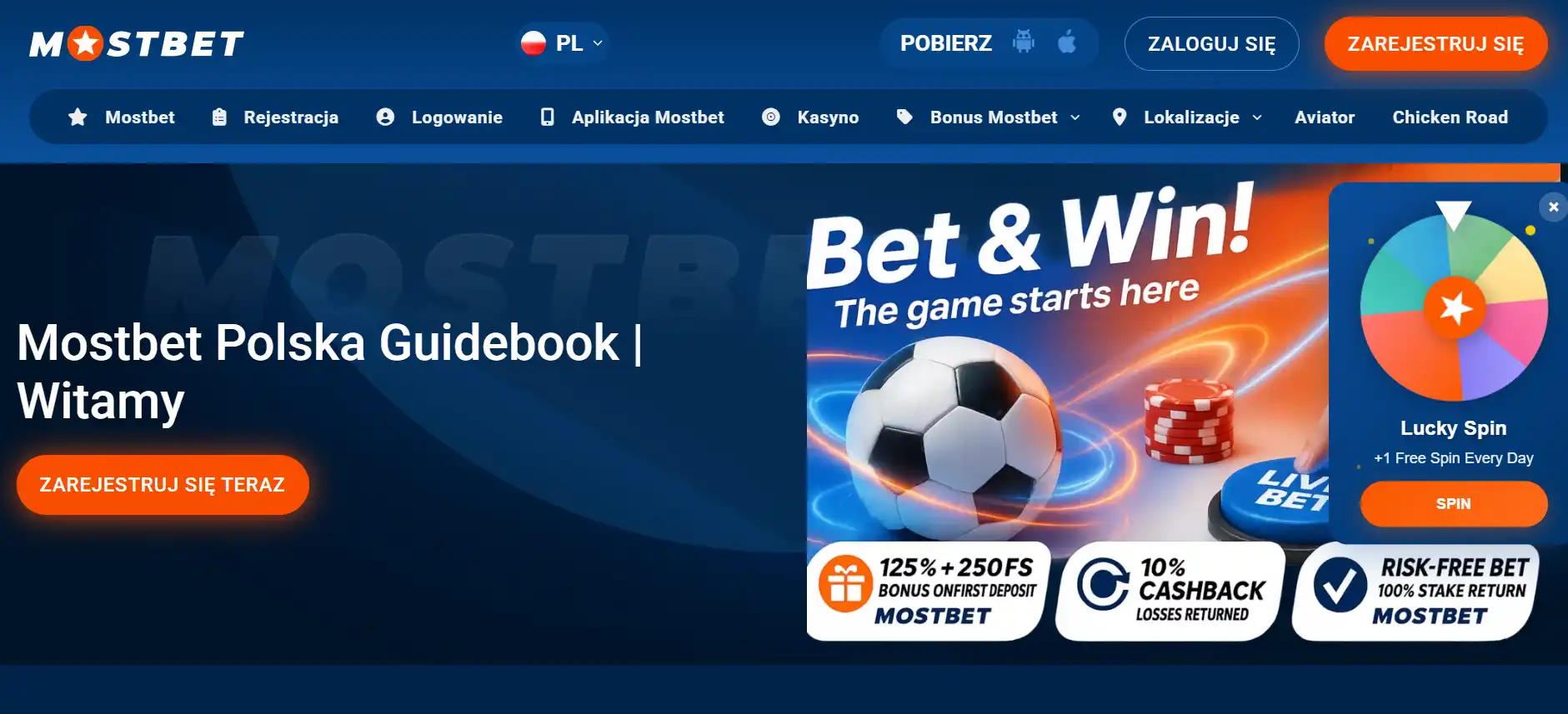 Zrzut polskojęzycznego przewodnika Mostbet z sekcjami aplikacji, konta, płatności i bonusów